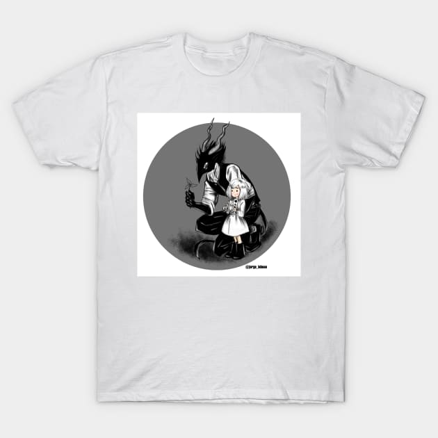 the girl from the other side with wizard sensei T-Shirt by jorge_lebeau